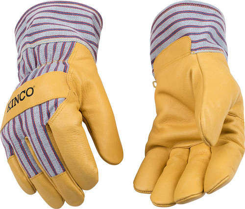 Kinco 1927-S Men's Lined Grain Pigskin Gloves, Heat Keep Lining, Small, Golden