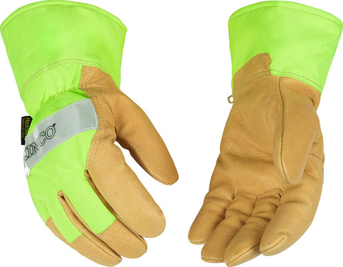 Kinco 1939-XL Men's High Visibility Lined Pigskin Safety Cuff Gloves, X-Large