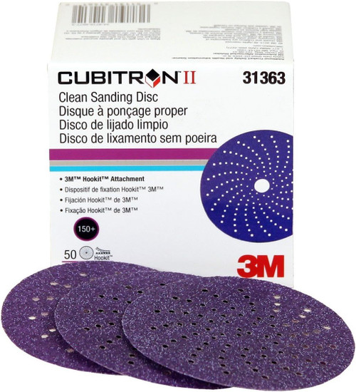 3M 31363 Hookit Clean Sanding Abrasive (3 in, 150, 50 Discs per Box)