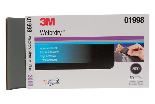 3M 1998 Wetordry 401Q 9" x 5-1/2" 3000 Grit Folhas abrasivas de papel não PSA