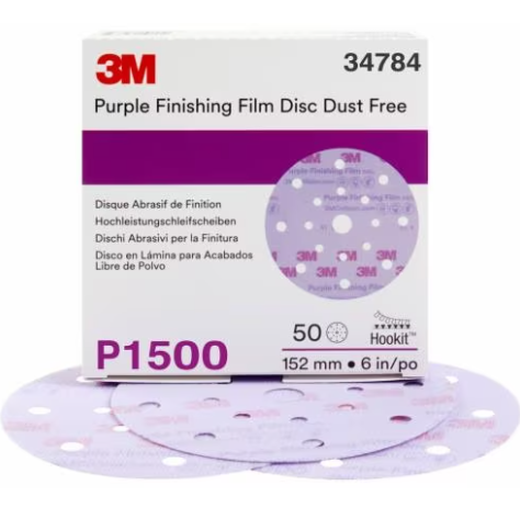 3M 34784 Hookit Purple Finishing Film Abrasive Disc 260L