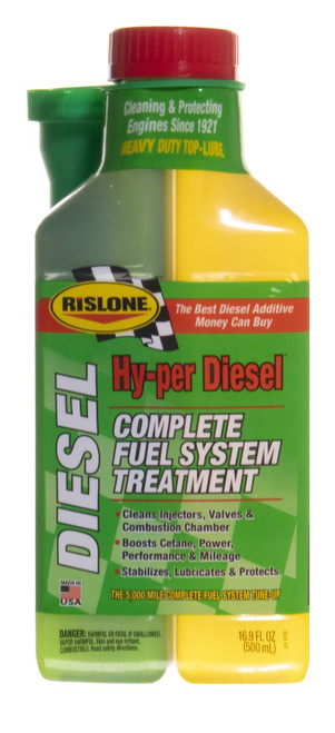 Limpador completo do sistema de combustível Rislone 4740 Hy-per Diesel - 16,9 onças.