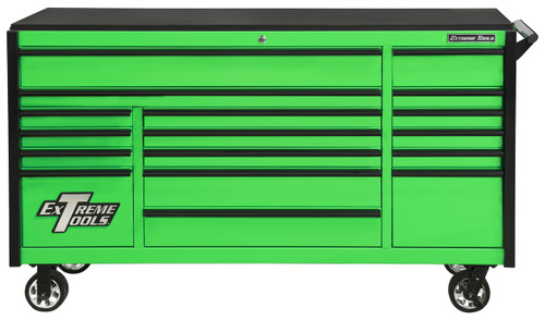 Extreme Tools Green 72” 17-Drawer Roller Cabinet (DX722117RCGNBK)