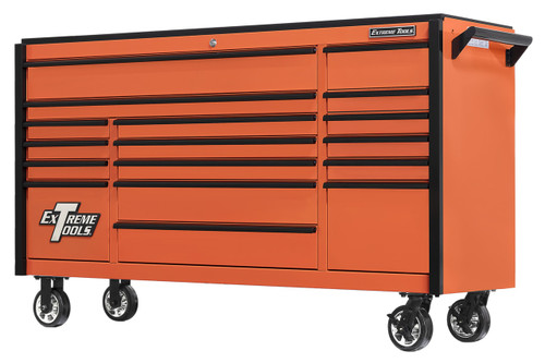 Extreme Tools Orange 72” 17-Drawer Roller Cabinet (DX722117RCORBK)
