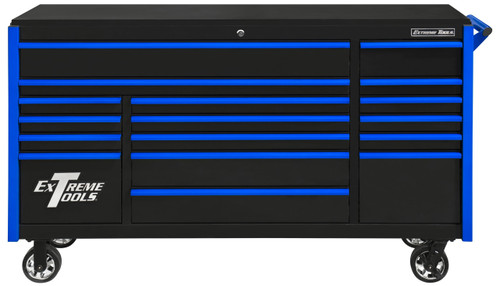 Extreme Tools Black 72” 17-Drawer Roller Cabinet (DX722117RCBKBL)