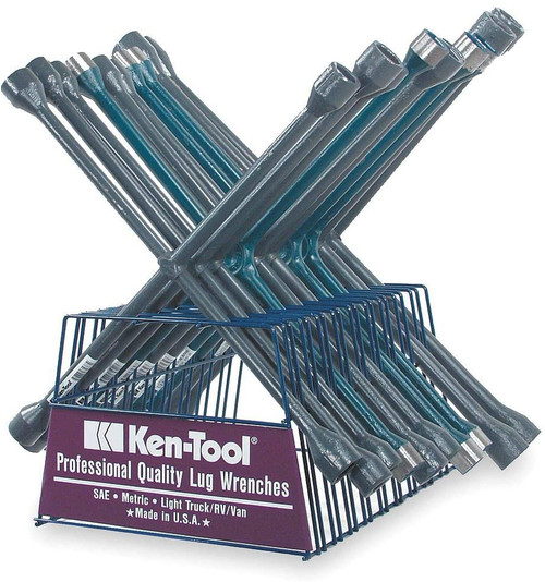 Ken-Tool 35648 Lug Wrench Assortment with Rack, 10 Piece