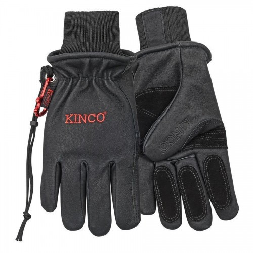 Kinco 900MAX-L Lined Heavy Duty Premium Black Grain Pigskin Driver with Knit Wrist, Large