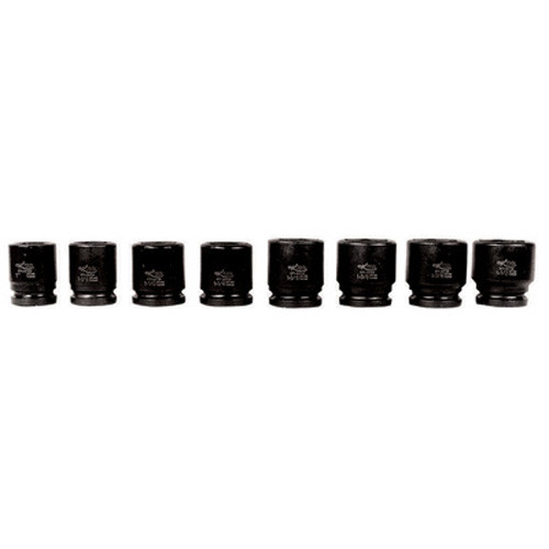 K Tool 34100 Impact Socket Set, 3/4" Drive, 8 Piece, 1" to 1-1/2", 6 Point, Shallow