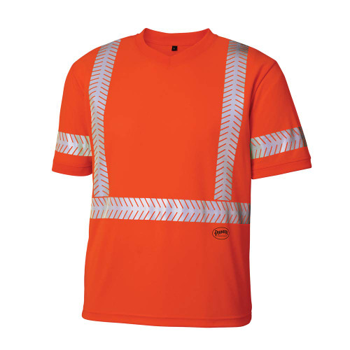 Camiseta de segurança Pioneer V1052150U-M Hi Vis para homens - fita refletiva, M
