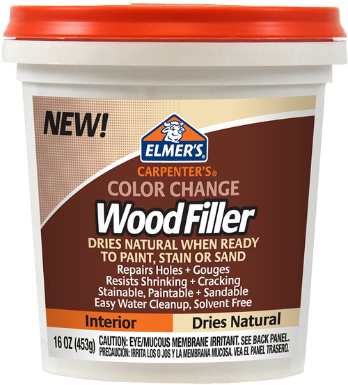 Elmer's E914 Mastic à bois à changement de couleur pour menuisier, 473,6 g, naturel