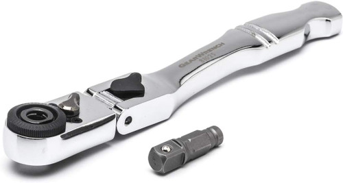 Gearwrench 81025 1/4 بوصة محرك 72T سريع التحرير وقفل مرن ورأس سقاطة رفيعة 6 بوصة