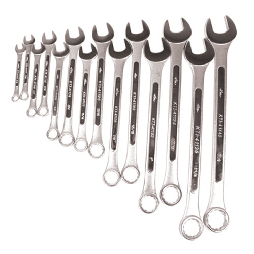 K Tool 41014 Combination Wrench Set, 14 Piece, 3/8" to 1-1/4", 12 Point, Raised Panel