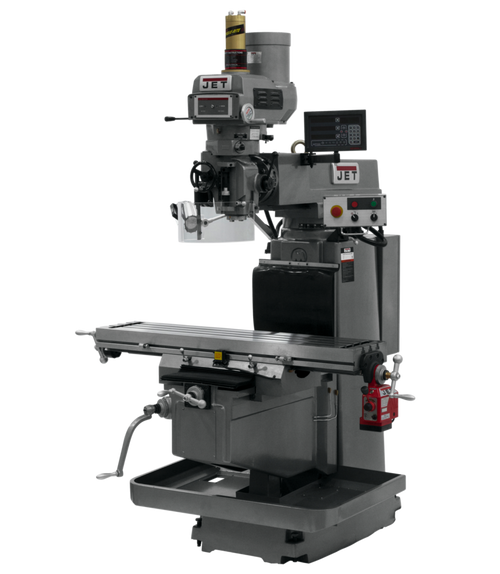 Jet 698068 JTM-1254VS with NEWALL DP700 DRO X Powerfeed & Air Power Drawbar Milling Machine