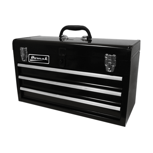 Homak 20-Inch Three Drawer Ball-Bearing Toolbox, Black (BK01032101)