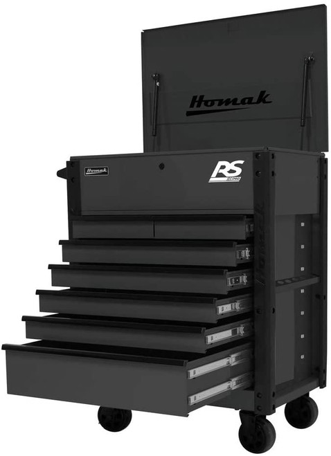 Homak BK06035247 7 Drawer Tool Cart  35? RS Pro Series - Black