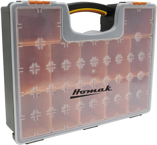 Homak HA01112425 Portautensili in plastica con 12 contenitori rimovibili