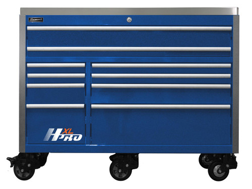 Homak HX04060112 60 in. HXL 10 Drawer Rally Sport Tool Box, Blue