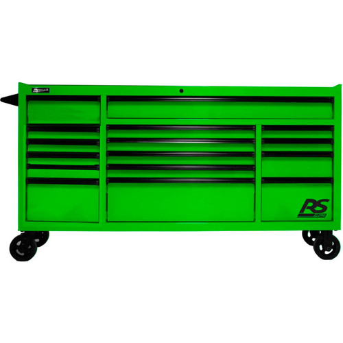 Homak LG04072160 72 in. RS Pro Series 16-Drawer Roller Tool Cabinet, Green