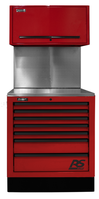 Homak RDCTS36001 36 Inch CTS Set With Solid Back Splash, Red - Tool Storage