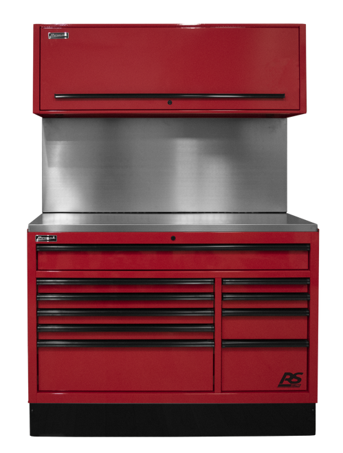 Homak 54 Inch CTS Tool Storage Set with Solid Back Splash, Red (RDCTS54001)