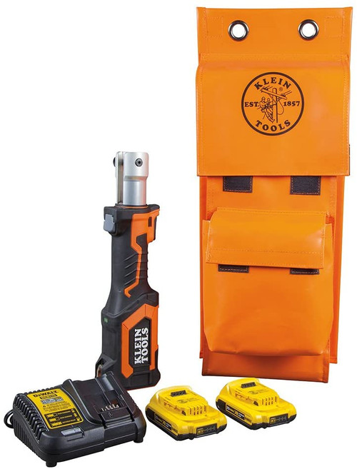 Klein Tools bat207t13 pemotong/crimper yang dioperasikan dengan baterai, tanpa kepala, 2 ah