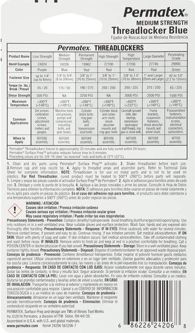 Frein filet Loctite Bleu Loctite 2400, Durcissement 24 h, 5 ml Force : Moyen