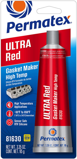 Permatex 81630 Ultra Red Formador de juntas de alta temperatura 3 oz.