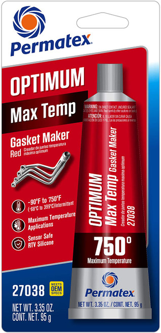 Permatex Optimum Red High Temperature RTV Gasket Maker 3.35 oz (27038)