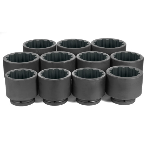 Grey Pneumatic 9111 1" Dr. 11 Pc. Fractional Set 3-1/8" to 4-1/2" - 12 Point