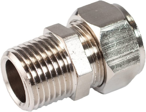 Maxline M8001 Straight Fitting ,1/2" Tubing for 3/8" Male NPT Thread