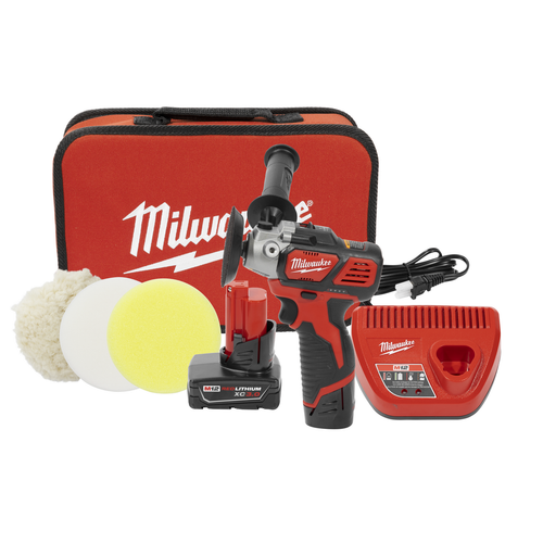 Milwaukee M12 2438-22X polisher sander kit with batteries and charger included