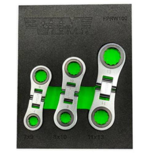VIM Tools FPRW100 3 Piece Nano Flex Ratcheting Wrench Set JB Tools