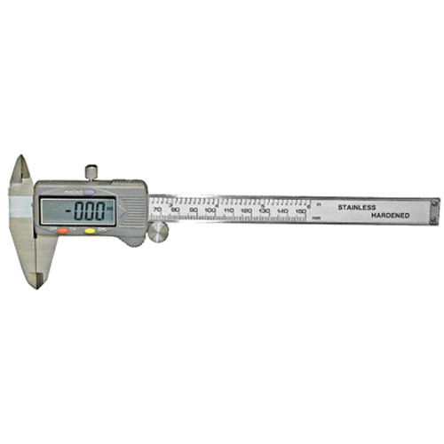 K Tool 70816 Digital Caliper, 0 to 6", 0 to 150mm, Stainless Steel, Shockproof, Accuracy to .001 Inches