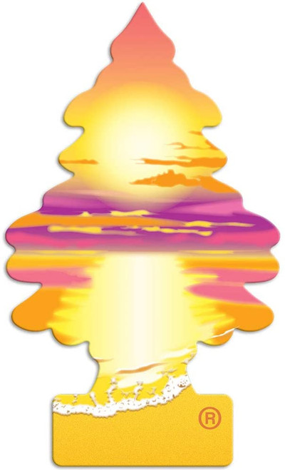 Little Trees u6p-67177 Car Freshener Playa Atardecer Tradicional, Paquete de 6