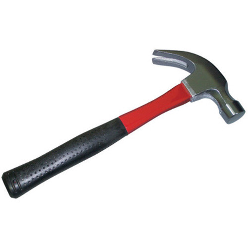 K Tool 71772 Claw Hammer, 20 oz, High Carbon Steel Head, Curved Claw, with Fiberglass Handle and Rubber Grip