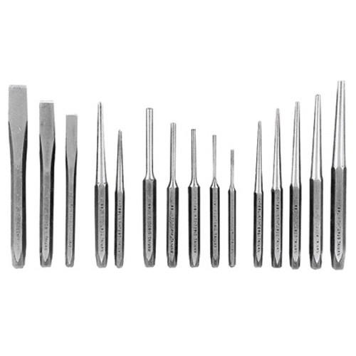 K Tool 72901 Punch & Chisel Set 15 Piece - In Plastic Tray