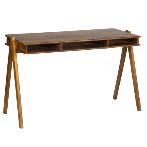 AmeriHome AWDP43 Acacia Wood Desk with Storage Pockets