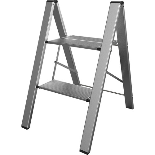 AmeriHome STLFFA2 Ultra Slim Aluminum Two Step Folding Utility Step Ladder