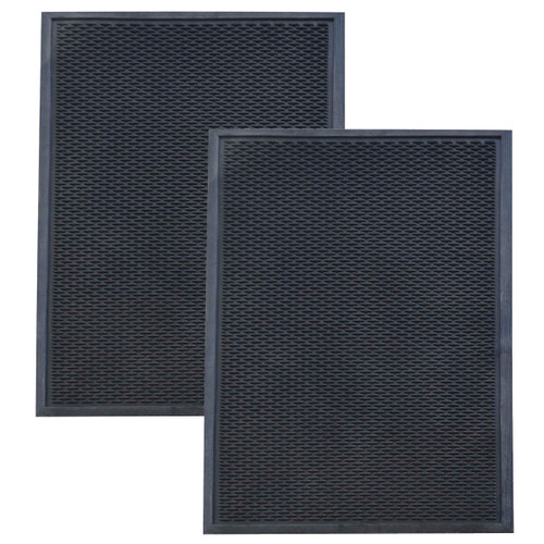 AmeriHome RMATSS35-2PK 3 x 5 voet commerciële rubberen mat met sleufschraper - 2 stuks