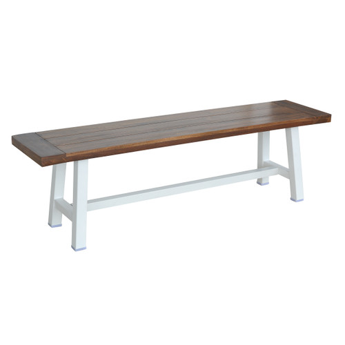 AmeriHome AWOBW63 Indoor/Outdoor 63 in. Bench with Acacia Top and Metal Base