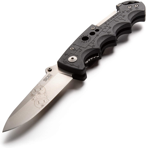 Μαχαίρι ηλεκτρολόγου SOG EL01-CP Kilowatt 3,4" Satin Plain Blade, GRN Λαβές