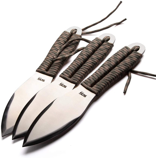 SOG fx41n-cp juego de cuchillos arrojadizos de 3 piezas, mango de paracord