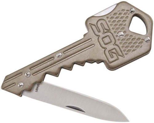 SOG Folding Key Knife 1.5" Drop Point Stainless Steel Body (SOG-KEY102-CP)