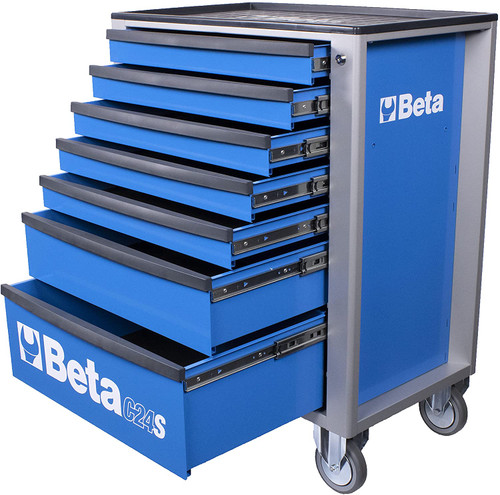 Beta Tools C24It/7-B Mobile Roller Cabinet, 7 Drawer, Blue (024002676)