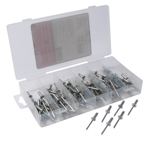 Titan Tools Aluminum/Steel Rivet Set 3/16" x 1/2" 100-Piece (85526)