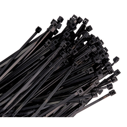 K Tool 78040 Nylon Ties, 4" Long, Black, 18 lb Tensile Strength, 100 per Package
