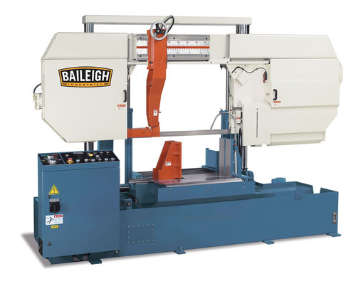 Baileigh 1013601 serra de fita tipo coluna semiautomática para serviço pesado 27,5" redonda