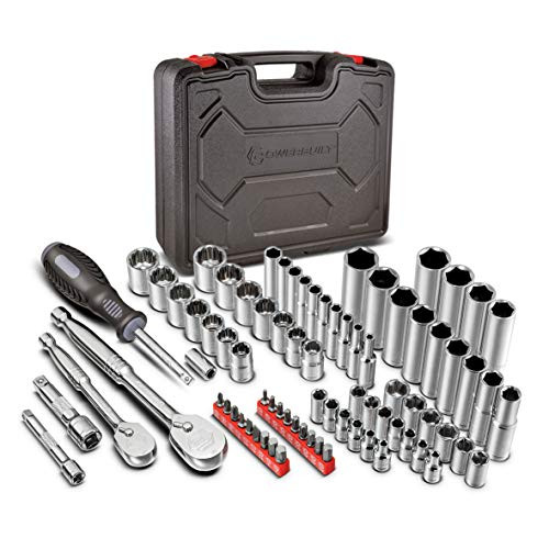 Powerbuilt 642452 80 Piece 1/4 ιντσών και 3/8 ιντσών Drive Mechanics Tool Set