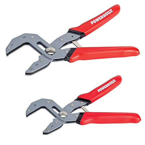 Powerbuilt 240320 2 Piece Self-Adjusting Pliers Set with Power Grip Handle