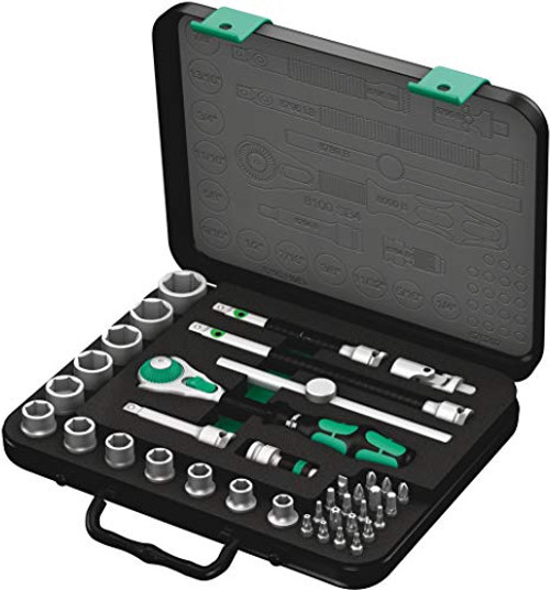 Wera 05003596001 zyklop 8100 sb 4 set sae ratchet 3/8 inci, 38 buah